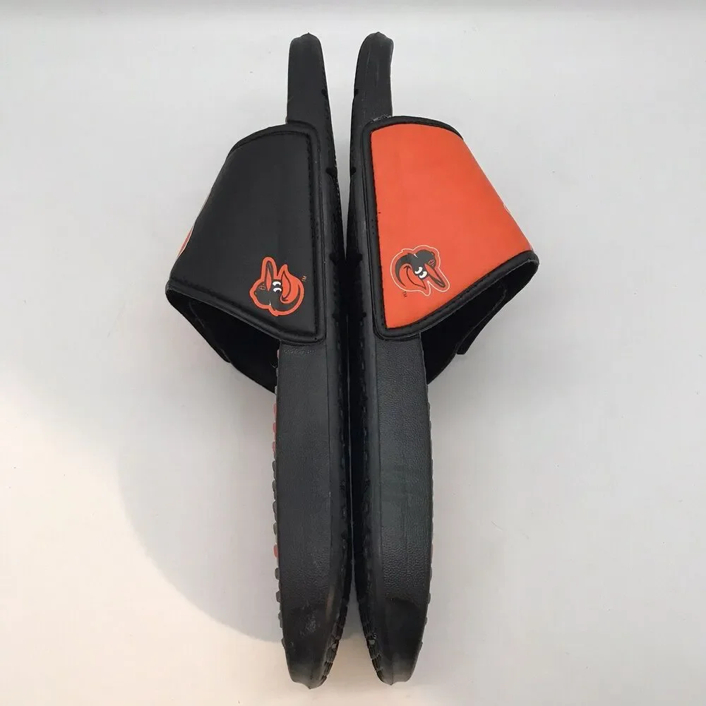 Baltimore Orioles MLB Logo Slide Sandals Men's L (11-12) Baseball Pool Slippers